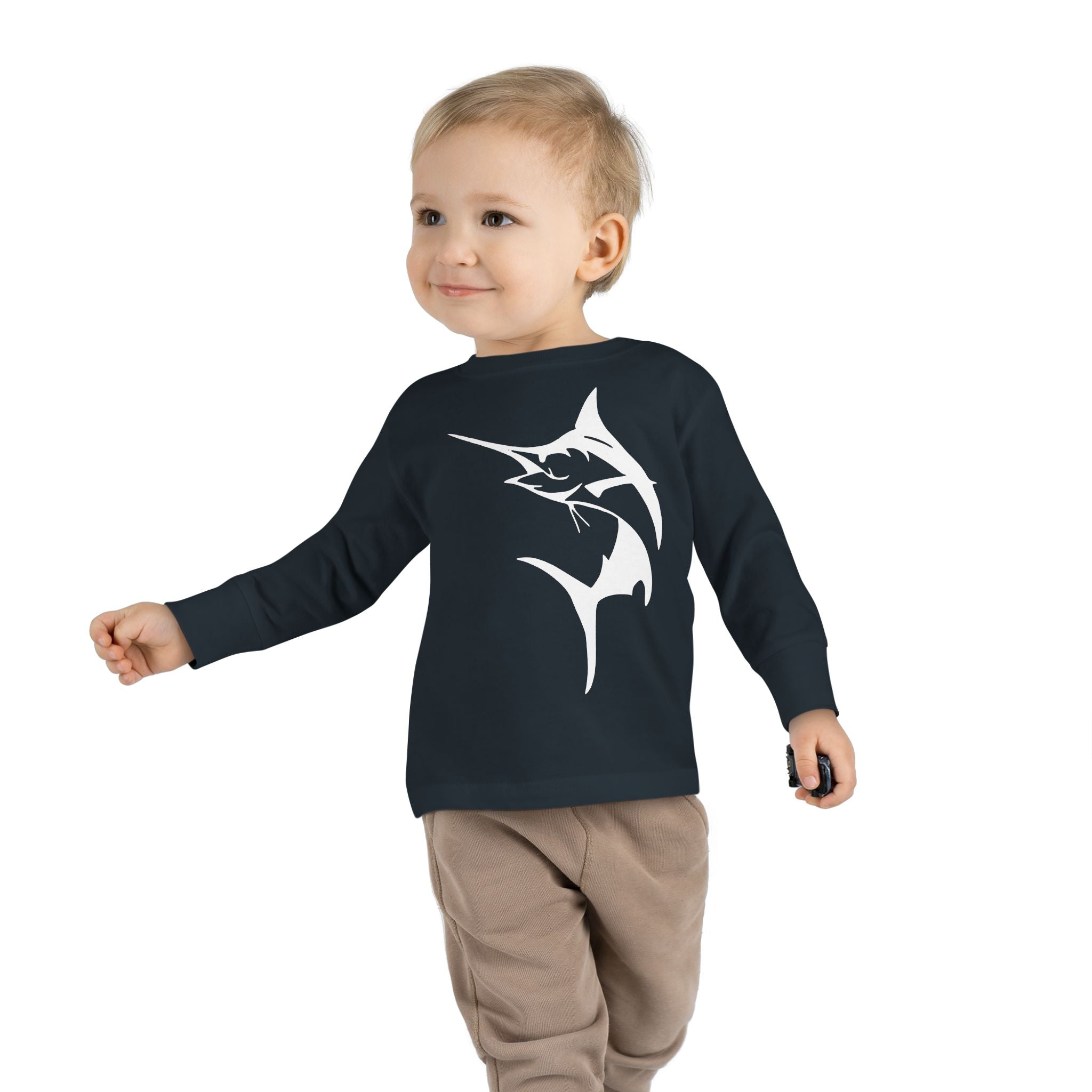 Get Tight Gear Marlin Kids' Fishing Long Sleeve Tee - 'Get Tight Gear' Aqua Enthusiast Top, Toddler Fish Shirt, Outdoor Playwear, Birthday Gift, Ocean [...] - Get Tight Gear
