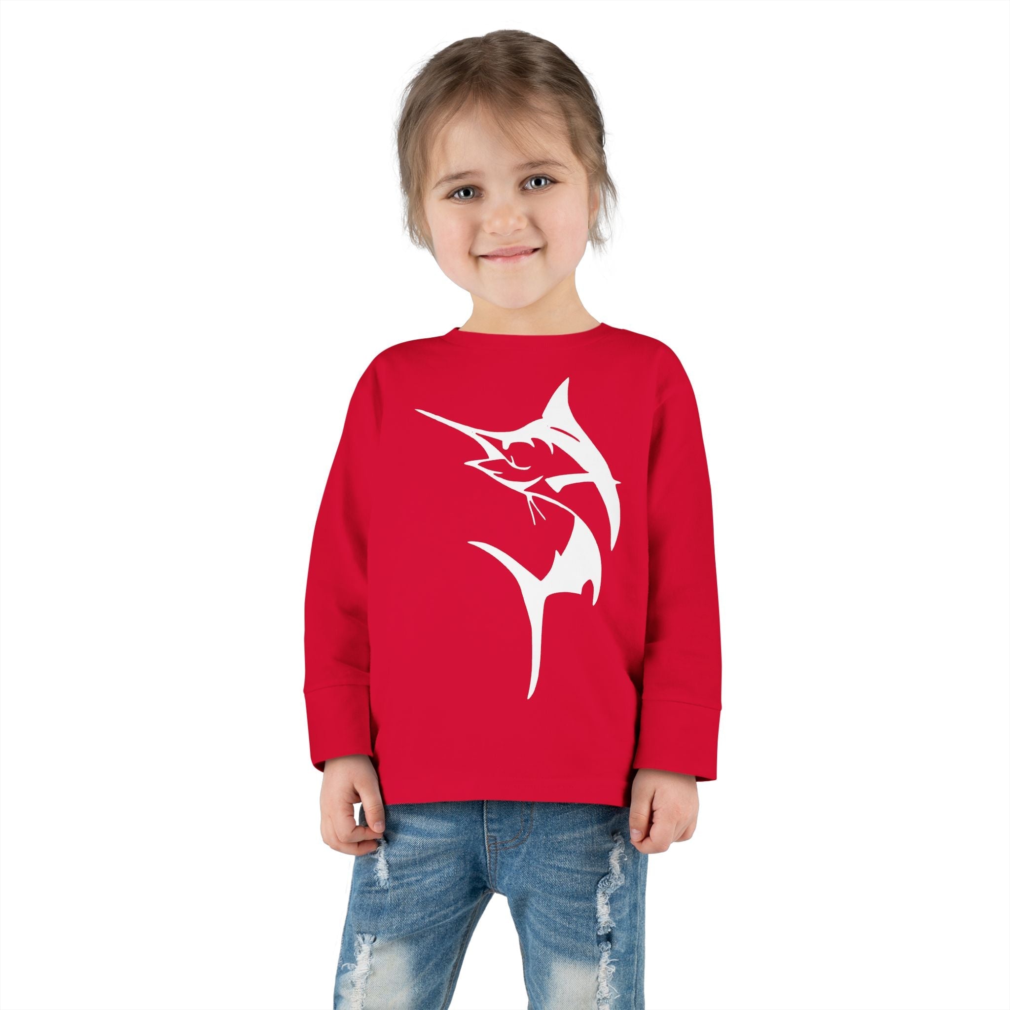 Get Tight Gear Marlin Kids' Fishing Long Sleeve Tee - 'Get Tight Gear' Aqua Enthusiast Top, Toddler Fish Shirt, Outdoor Playwear, Birthday Gift, Ocean [...] - Get Tight Gear