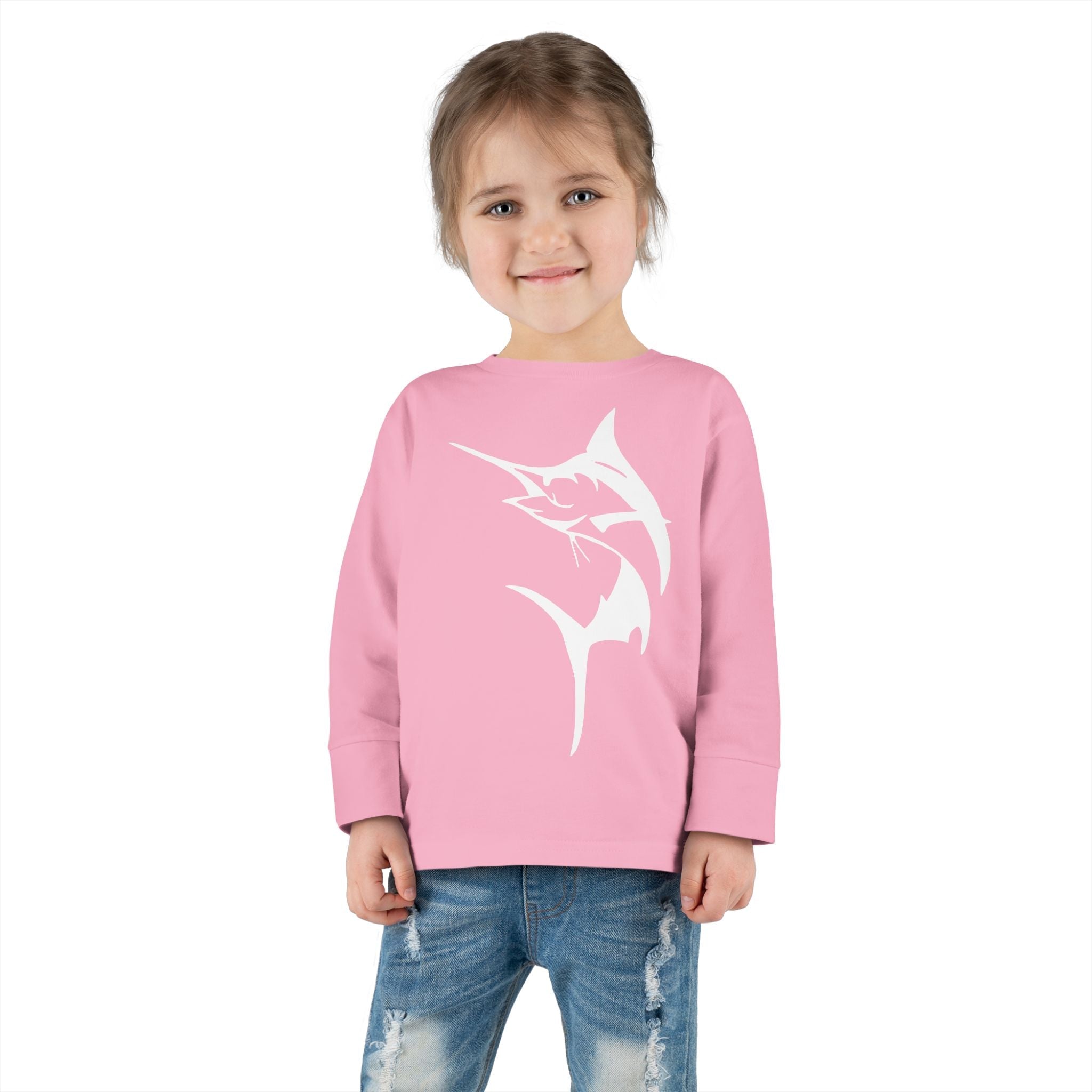 Get Tight Gear Marlin Kids' Fishing Long Sleeve Tee - 'Get Tight Gear' Aqua Enthusiast Top, Toddler Fish Shirt, Outdoor Playwear, Birthday Gift, Ocean [...] - Get Tight Gear