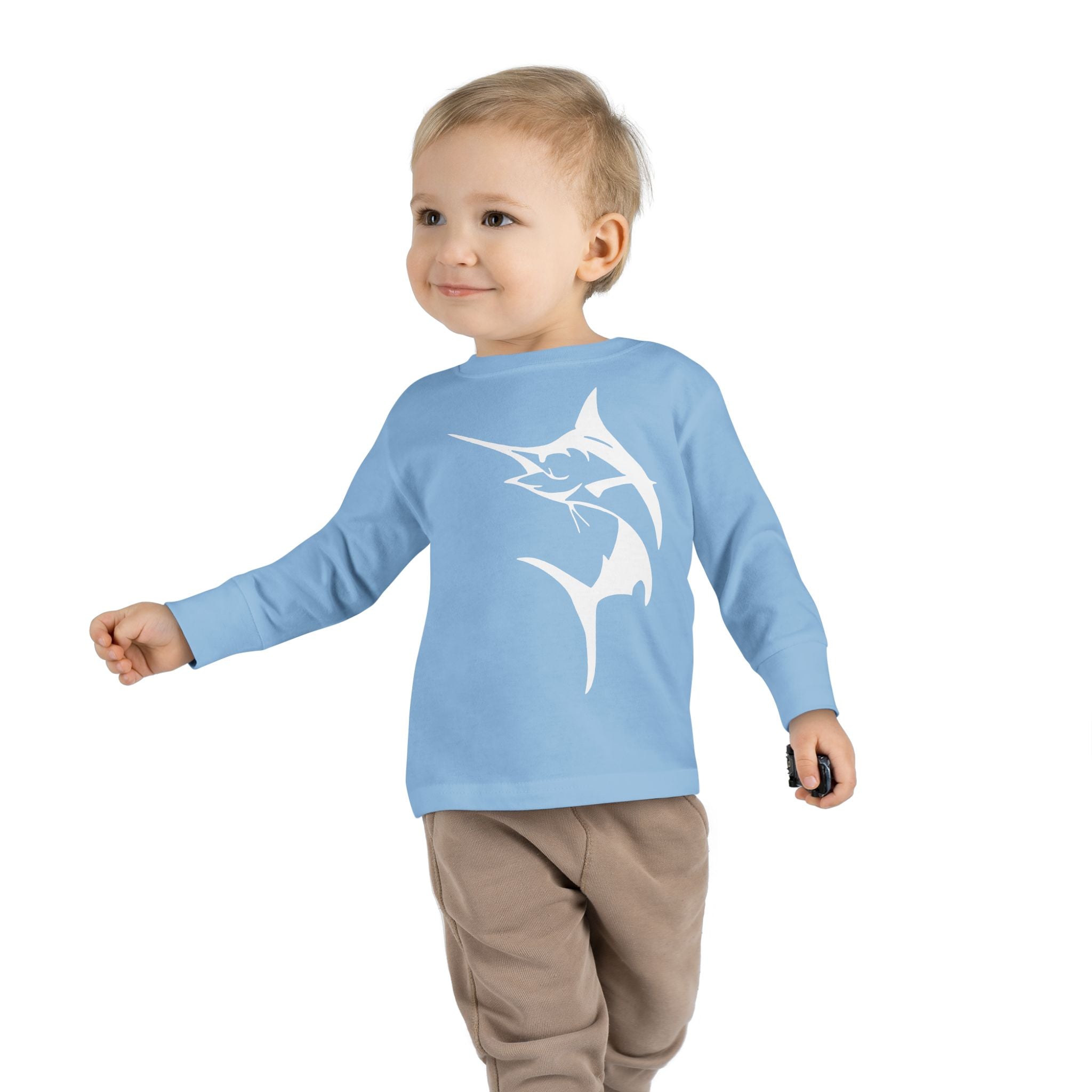 Get Tight Gear Marlin Kids' Fishing Long Sleeve Tee - 'Get Tight Gear' Aqua Enthusiast Top, Toddler Fish Shirt, Outdoor Playwear, Birthday Gift, Ocean [...] - Get Tight Gear