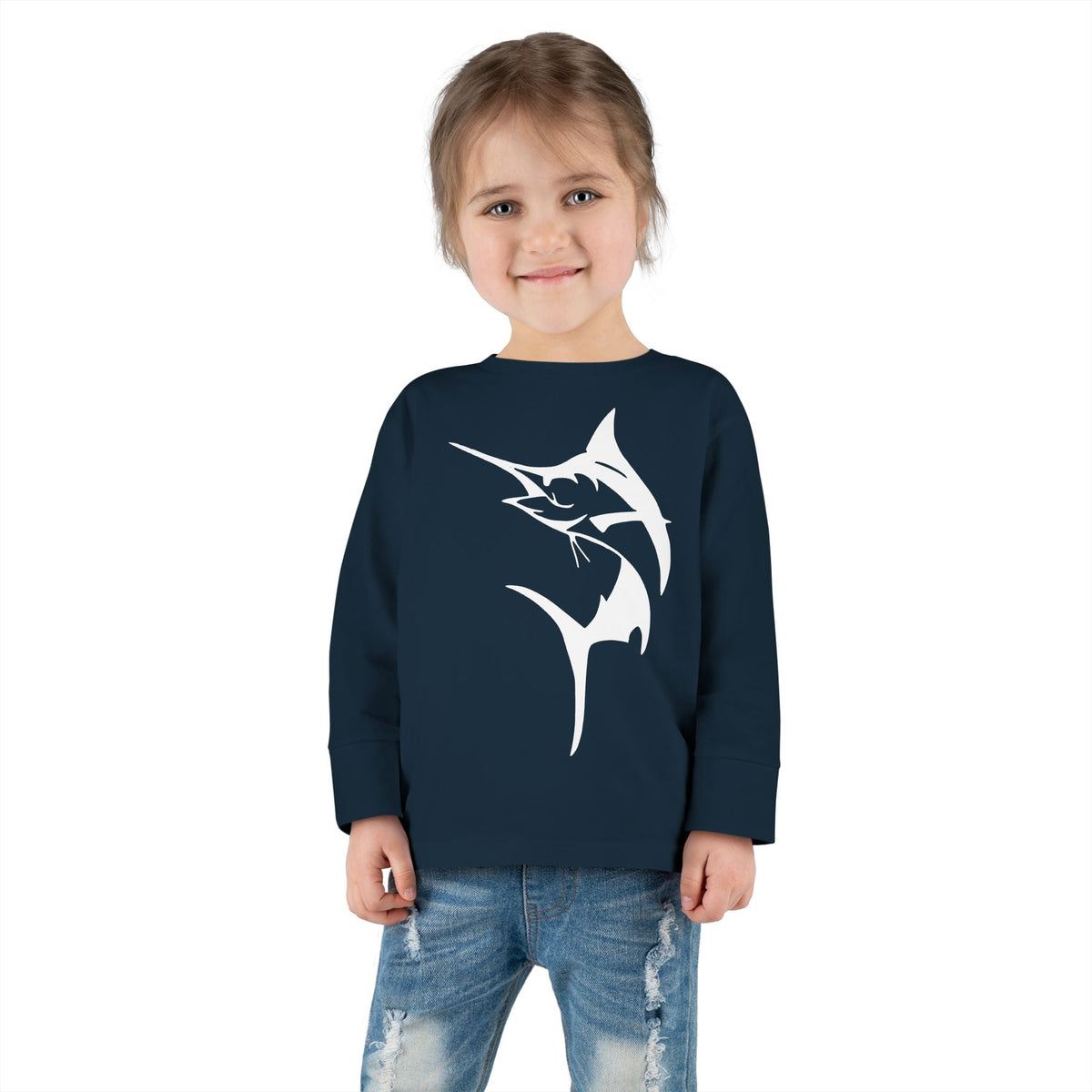 Get Tight Gear Marlin Kids' Fishing Long Sleeve Tee - 'Get Tight Gear' Aqua Enthusiast Top, Toddler Fish Shirt, Outdoor Playwear, Birthday Gift, Ocean [...] - Get Tight Gear