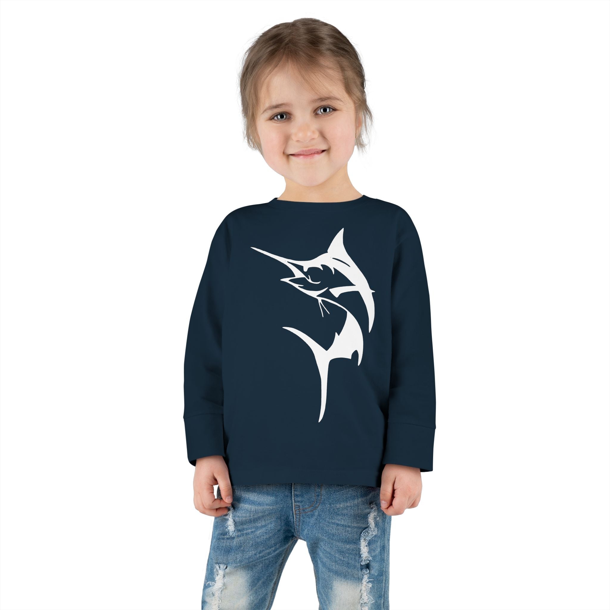 Get Tight Gear Marlin Kids' Fishing Long Sleeve Tee - 'Get Tight Gear' Aqua Enthusiast Top, Toddler Fish Shirt, Outdoor Playwear, Birthday Gift, Ocean [...] - Get Tight Gear