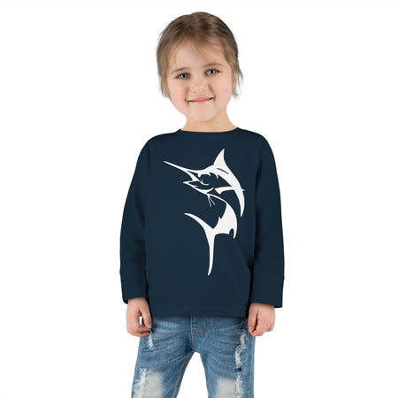 Get Tight Gear Marlin Kids' Fishing Long Sleeve Tee - 'Get Tight Gear' Aqua Enthusiast Top, Toddler Fish Shirt, Outdoor Playwear, Birthday Gift, Ocean [...] - Get Tight Gear