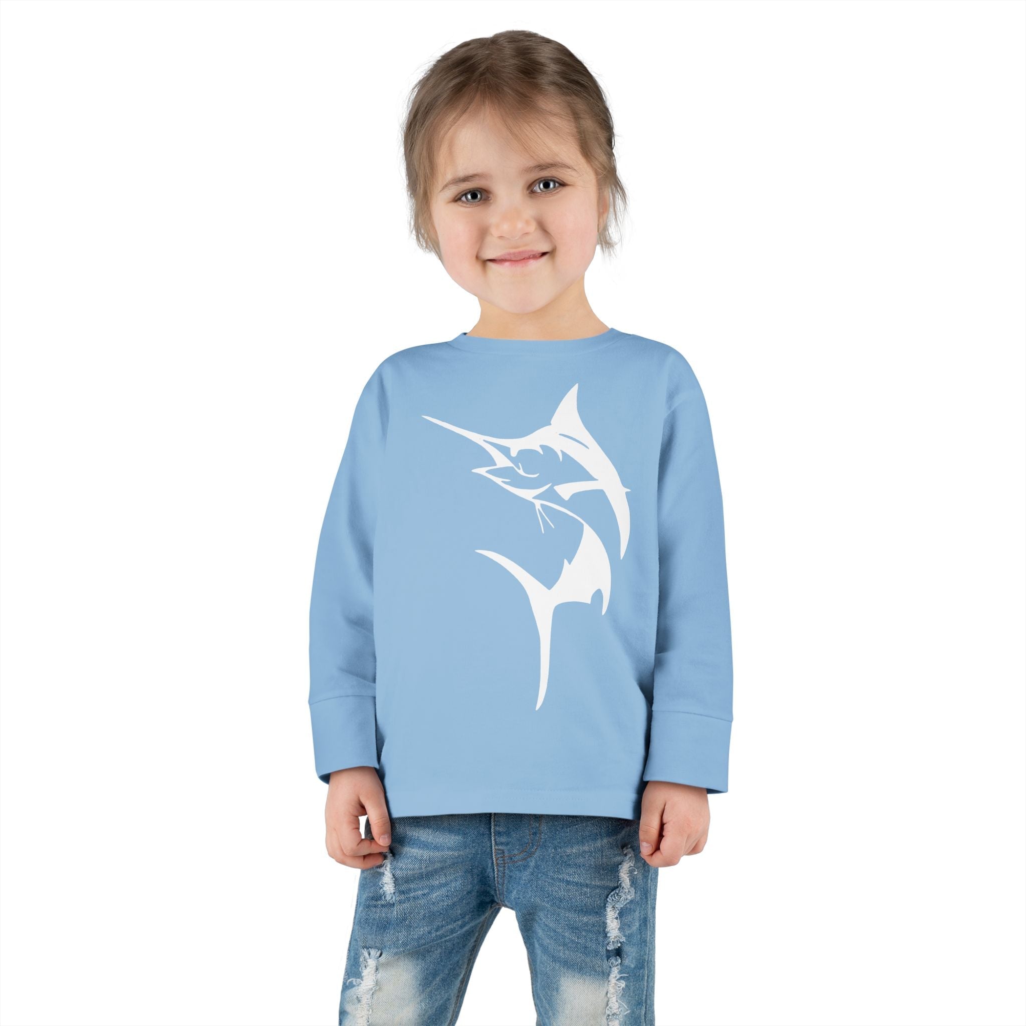 Get Tight Gear Marlin Kids' Fishing Long Sleeve Tee - 'Get Tight Gear' Aqua Enthusiast Top, Toddler Fish Shirt, Outdoor Playwear, Birthday Gift, Ocean [...] - Get Tight Gear
