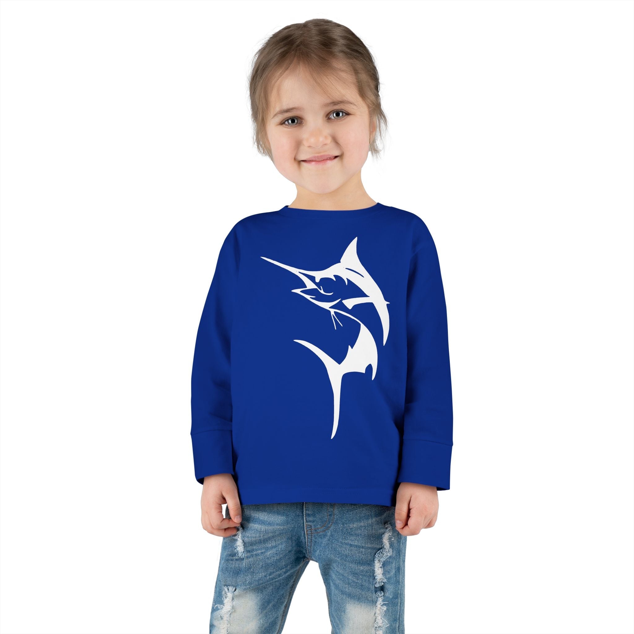 Get Tight Gear Marlin Kids' Fishing Long Sleeve Tee - 'Get Tight Gear' Aqua Enthusiast Top, Toddler Fish Shirt, Outdoor Playwear, Birthday Gift, Ocean [...] - Get Tight Gear