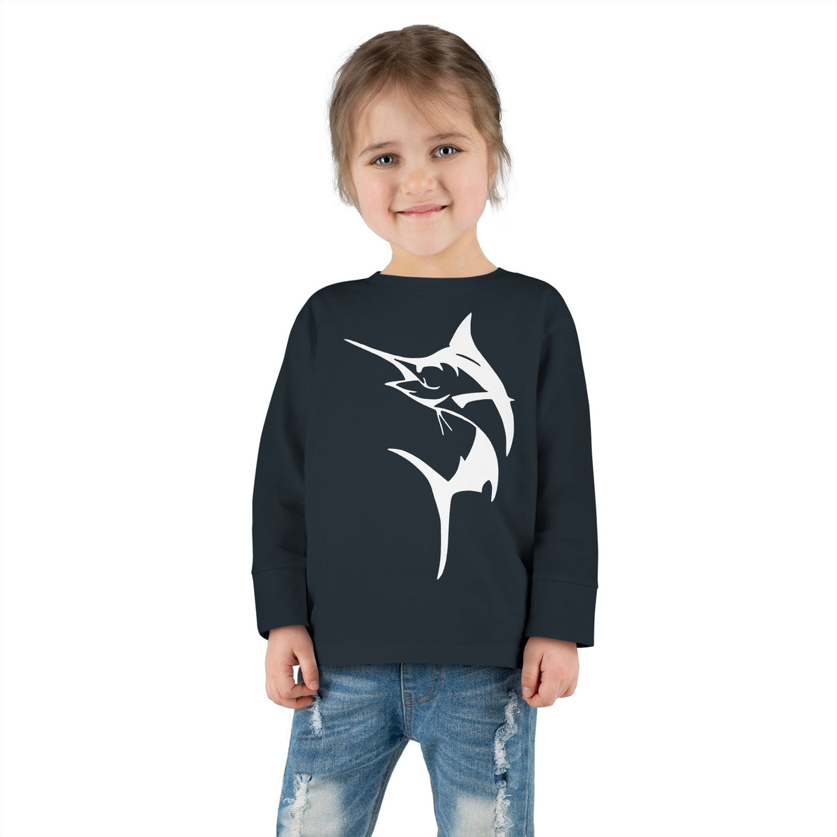Get Tight Gear Marlin Kids' Fishing Long Sleeve Tee - 'Get Tight Gear' Aqua Enthusiast Top, Toddler Fish Shirt, Outdoor Playwear, Birthday Gift, Ocean [...] - Get Tight Gear