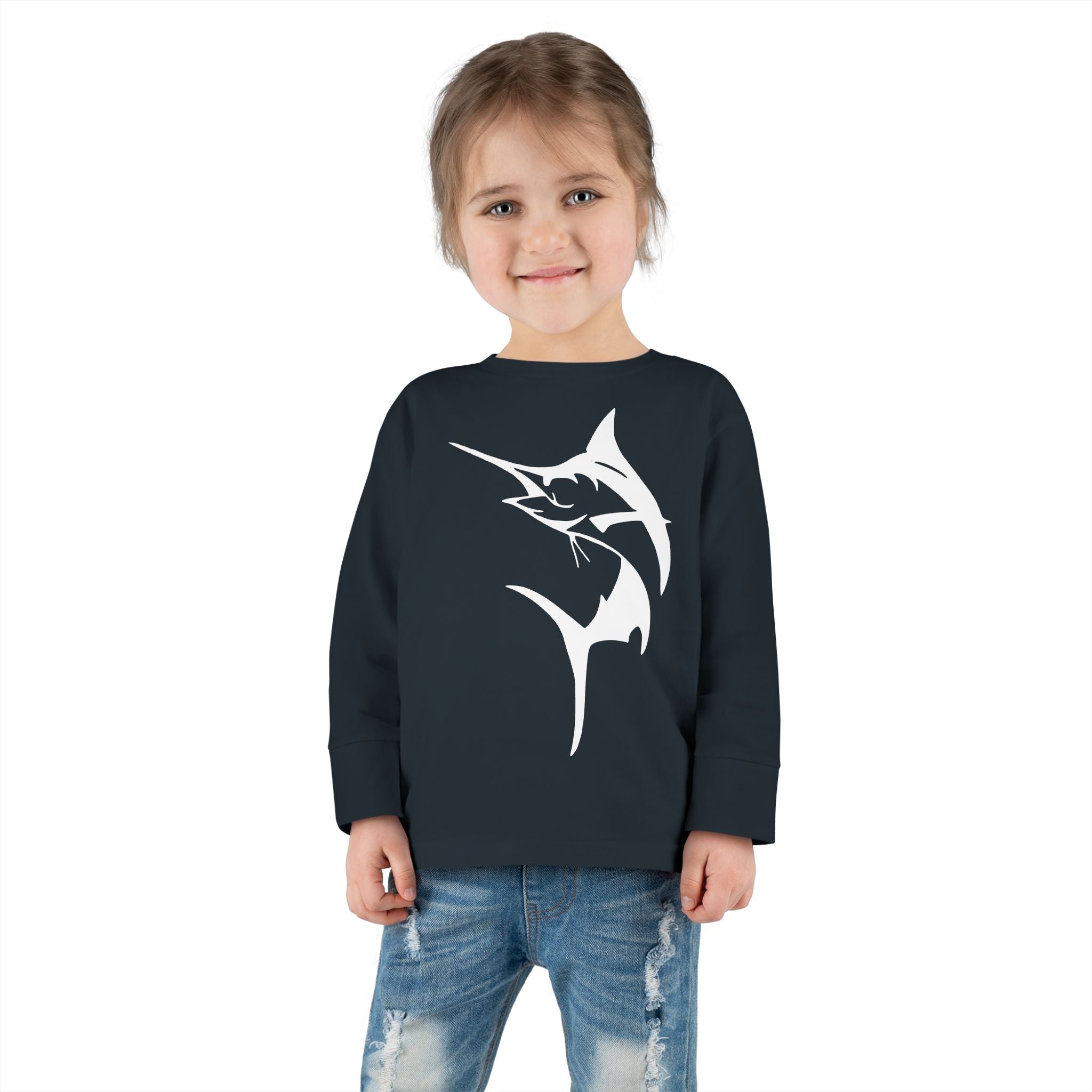 Get Tight Gear Marlin Kids' Fishing Long Sleeve Tee - 'Get Tight Gear' Aqua Enthusiast Top, Toddler Fish Shirt, Outdoor Playwear, Birthday Gift, Ocean [...] - Get Tight Gear