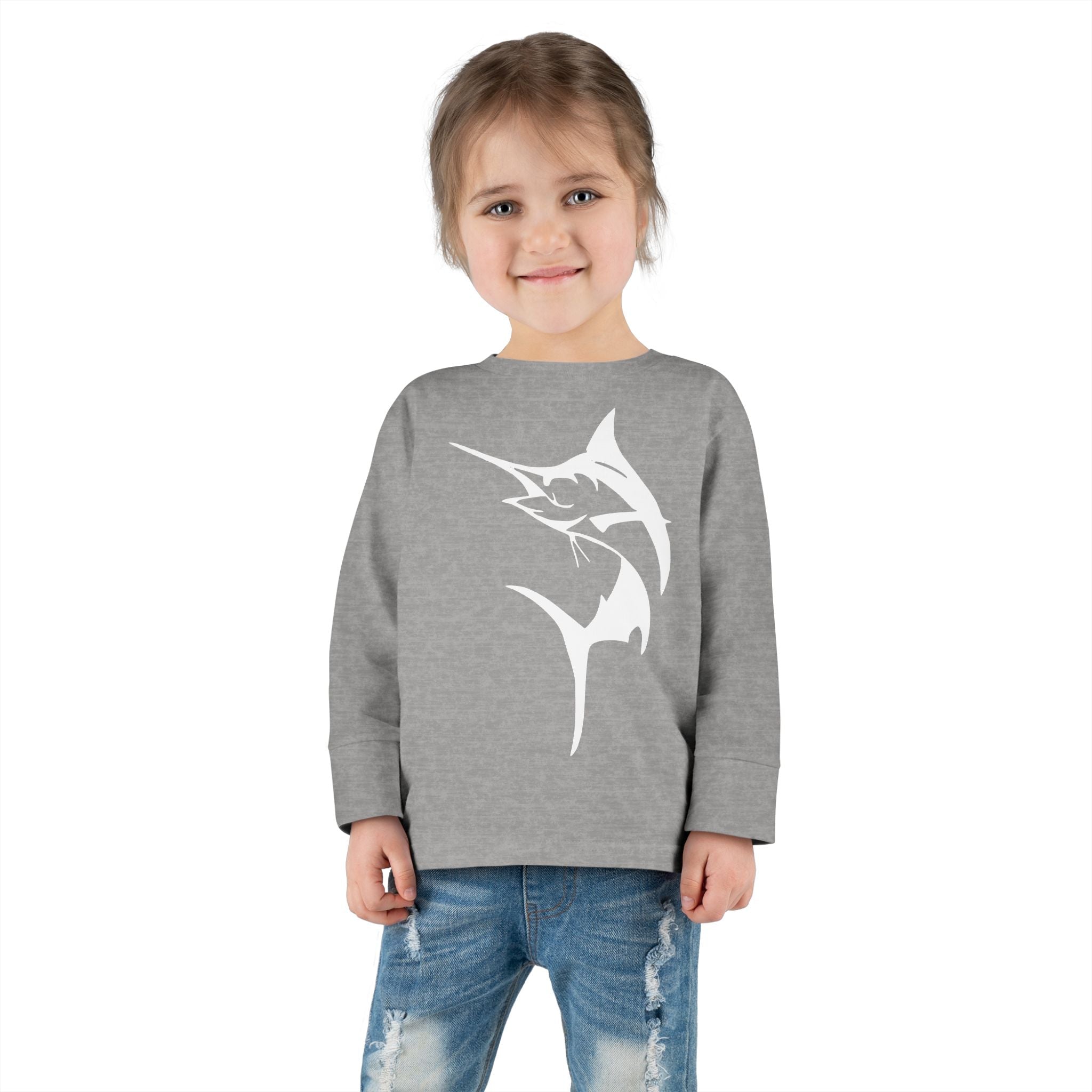 Get Tight Gear Marlin Kids' Fishing Long Sleeve Tee - 'Get Tight Gear' Aqua Enthusiast Top, Toddler Fish Shirt, Outdoor Playwear, Birthday Gift, Ocean [...] - Get Tight Gear