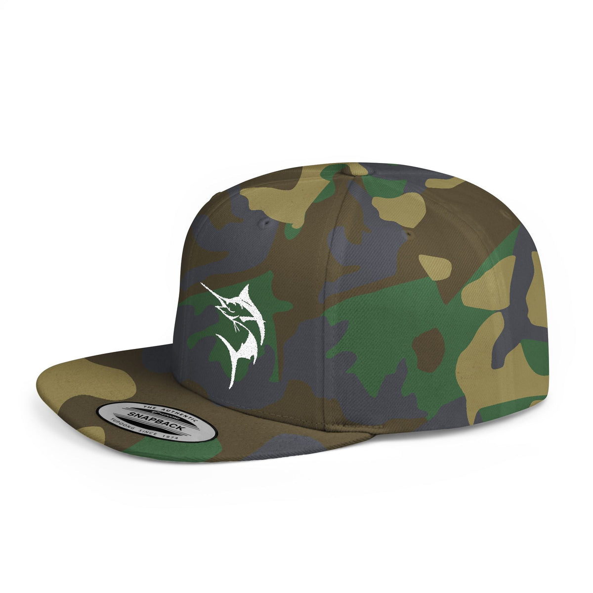 Get Tight Gear Marlin Logo Flat Bill Snapback Cap - Get Tight Gear