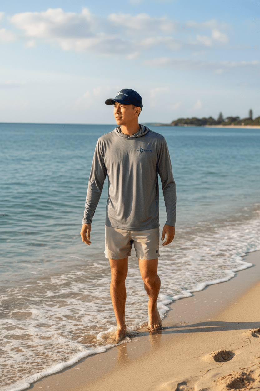 Get Tight Gear™ Performance Long Sleeve Hooded Shirt – Heather Grey (Adult Unisex S–4XL) - Get Tight Gear