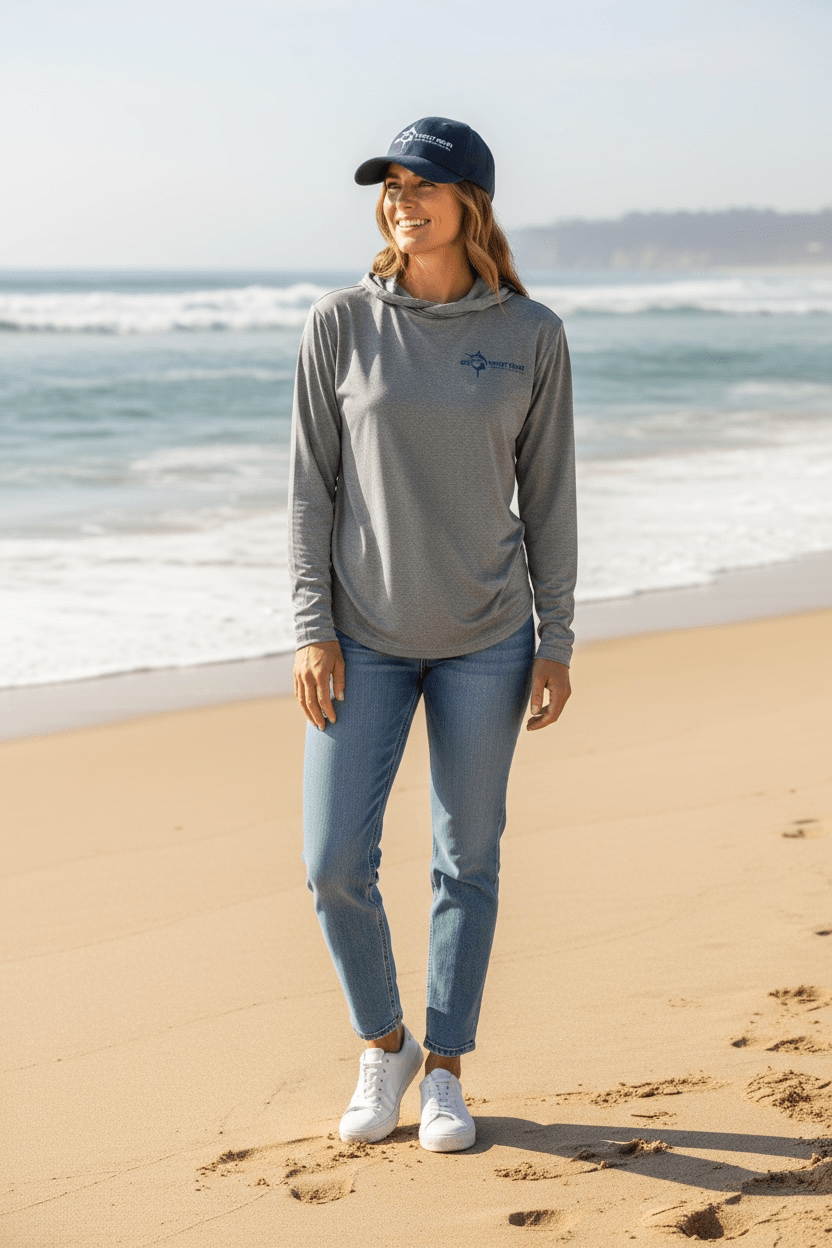 Get Tight Gear™ Performance Long Sleeve Hooded Shirt – Heather Grey (Adult Unisex S–4XL) - Get Tight Gear