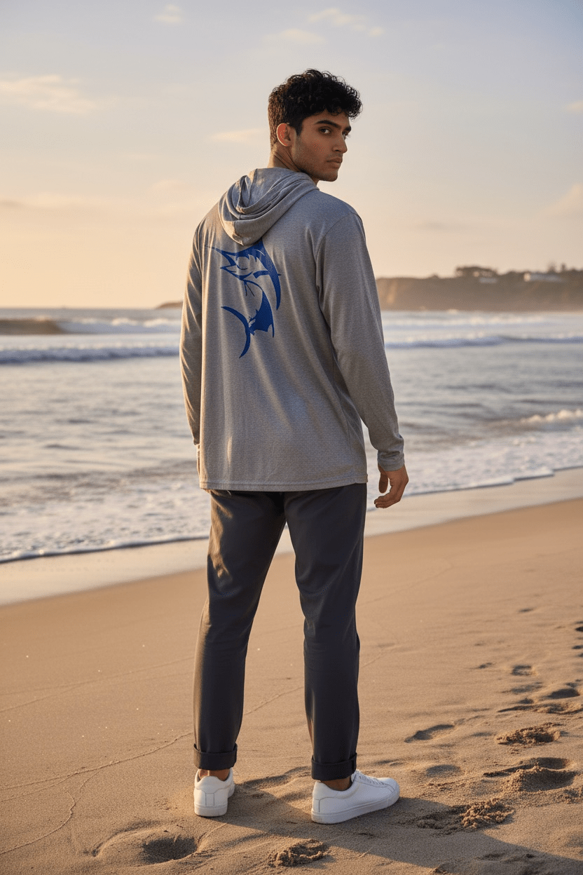 Get Tight Gear™ Performance Long Sleeve Hooded Shirt – Heather Grey (Adult Unisex S–4XL) - Get Tight Gear