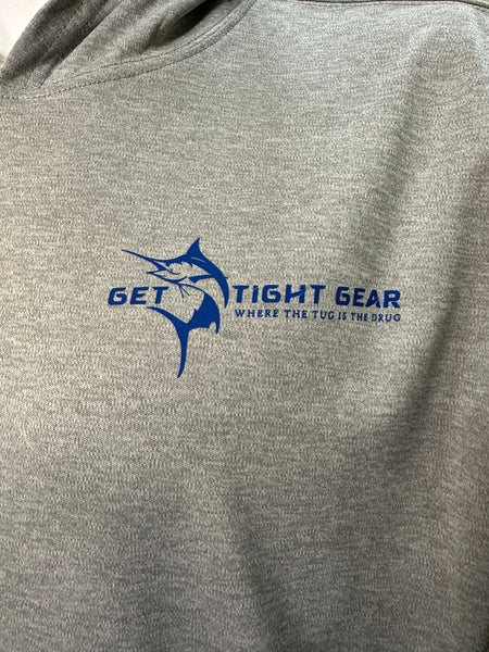 Get Tight Gear™ Performance Long Sleeve Hooded Shirt – Heather Grey (Adult Unisex S–4XL) - Get Tight Gear