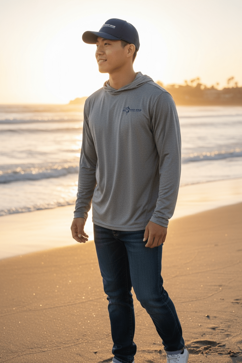 Get Tight Gear™ Performance Long Sleeve Hooded Shirt – Heather Grey (Adult Unisex S–4XL) - Get Tight Gear
