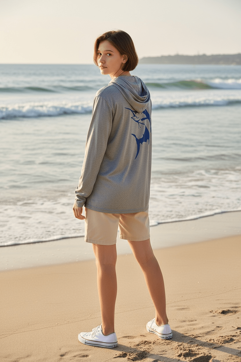 Get Tight Gear™ Performance Long Sleeve Hooded Shirt – Heather Grey (Adult Unisex S–4XL) - Get Tight Gear