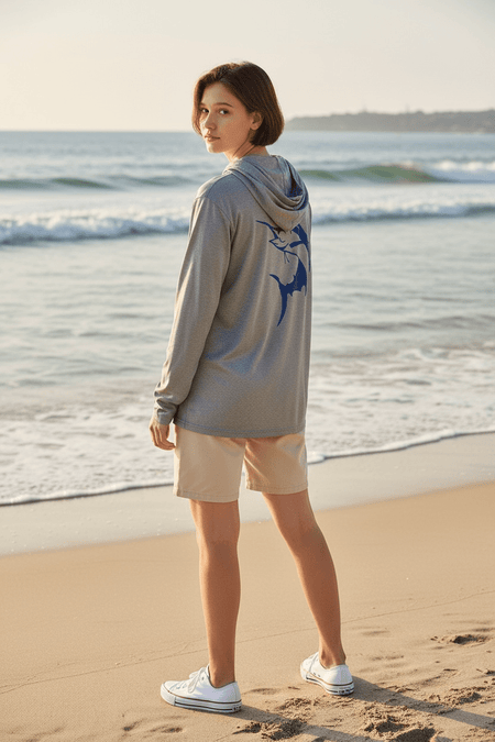 Get Tight Gear™ Performance Long Sleeve Hooded Shirt – Heather Grey (Adult Unisex S–4XL) - Get Tight Gear