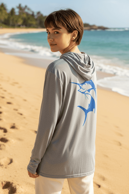 Get Tight Gear™ Performance Long Sleeve Hooded Shirt – Heather Grey (Adult Unisex S–4XL) - Get Tight Gear