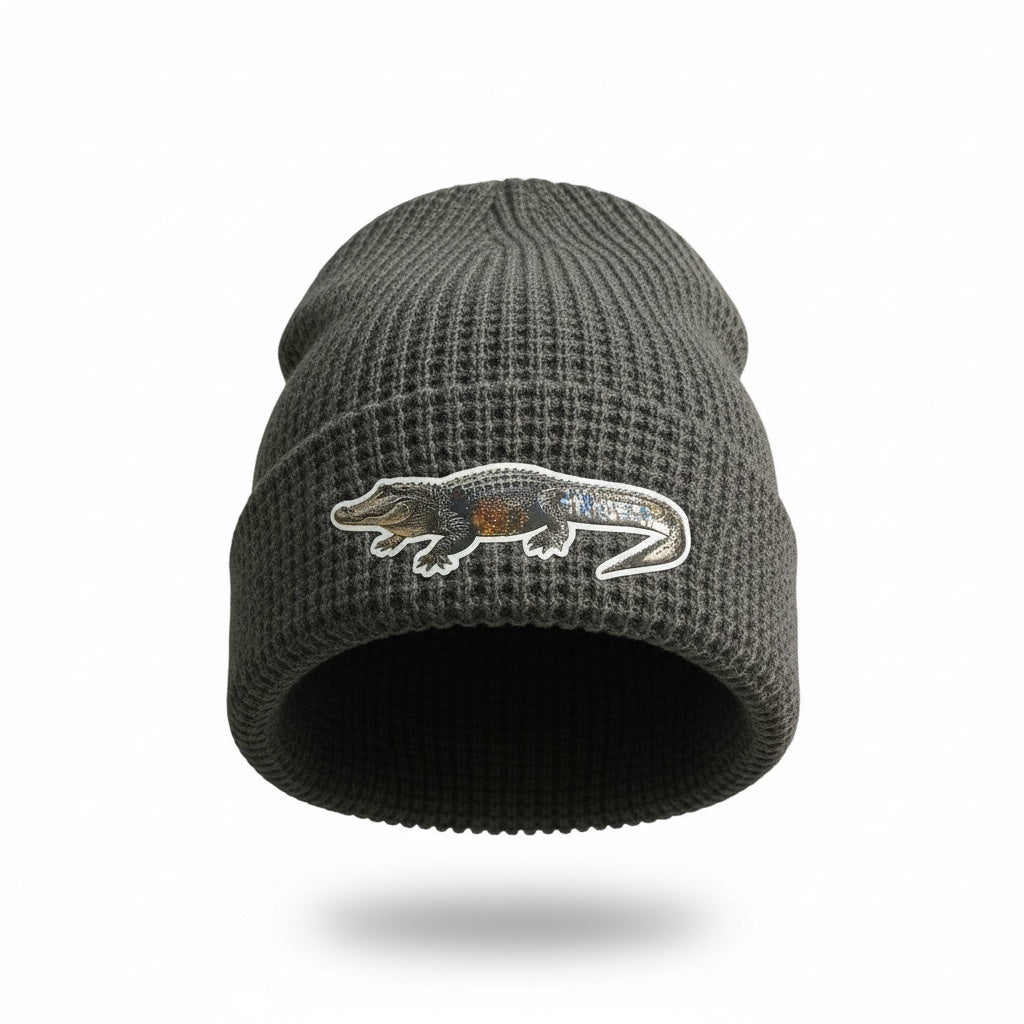 Get Tight Gear Waffle Beanie – Charcoal – Alligator - Get Tight Gear