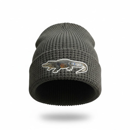 Get Tight Gear Waffle Beanie – Charcoal – Alligator - Get Tight Gear