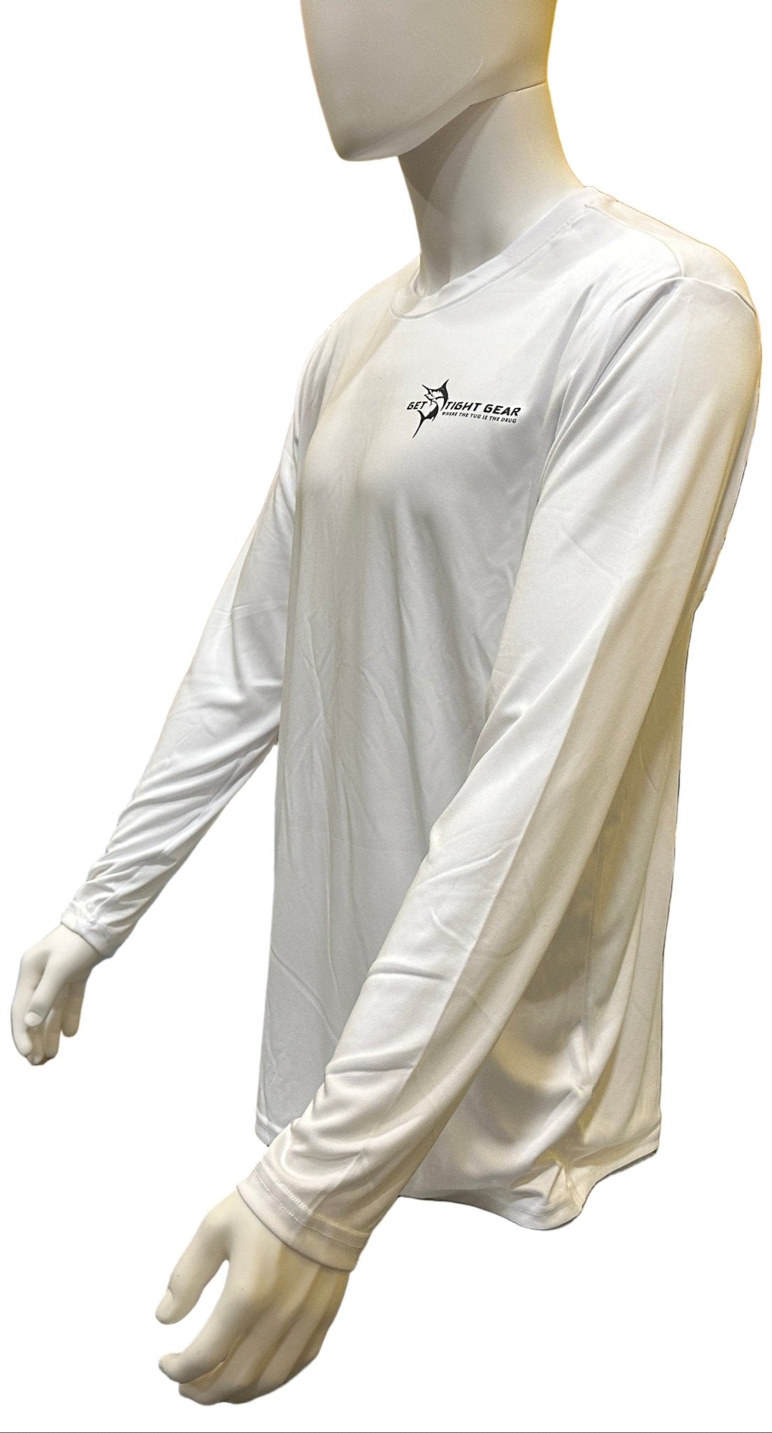 Get Tight Gear™ White Performance Long Sleeve Shirt – Marlin Graphic - Get Tight Gear