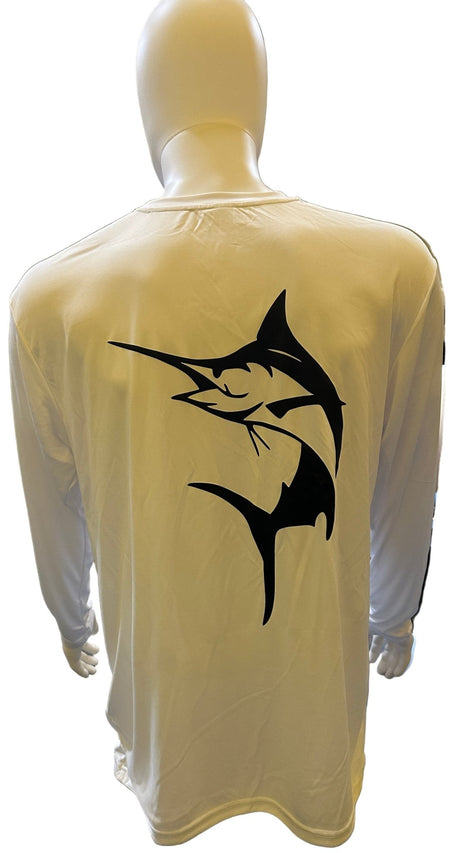 Get Tight Gear™ White Performance Long Sleeve Shirt – Marlin Graphic - Get Tight Gear