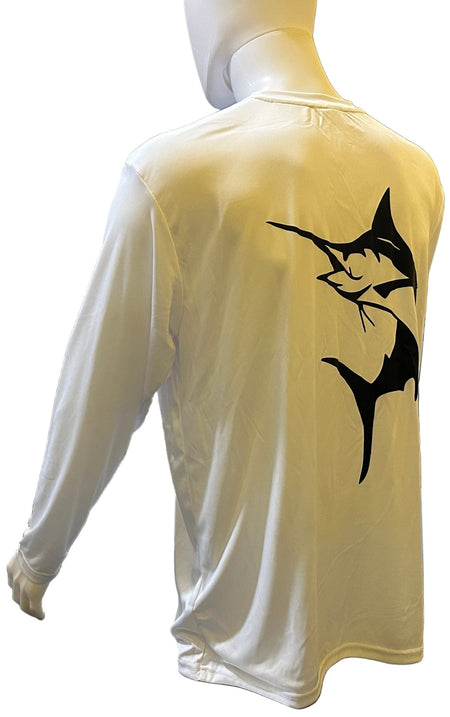 Get Tight Gear™ White Performance Long Sleeve Shirt – Marlin Graphic - Get Tight Gear