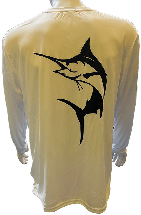 Get Tight Gear™ White Performance Long Sleeve Shirt – Marlin Graphic - Get Tight Gear