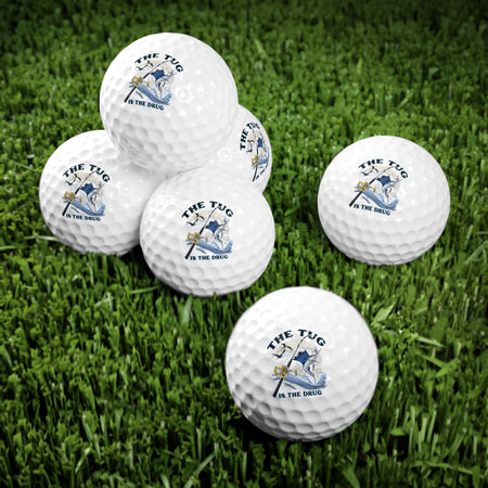 Golf Balls Set - 6pcs with 'The Tug is the Drug™' Design - Get Tight Gear
