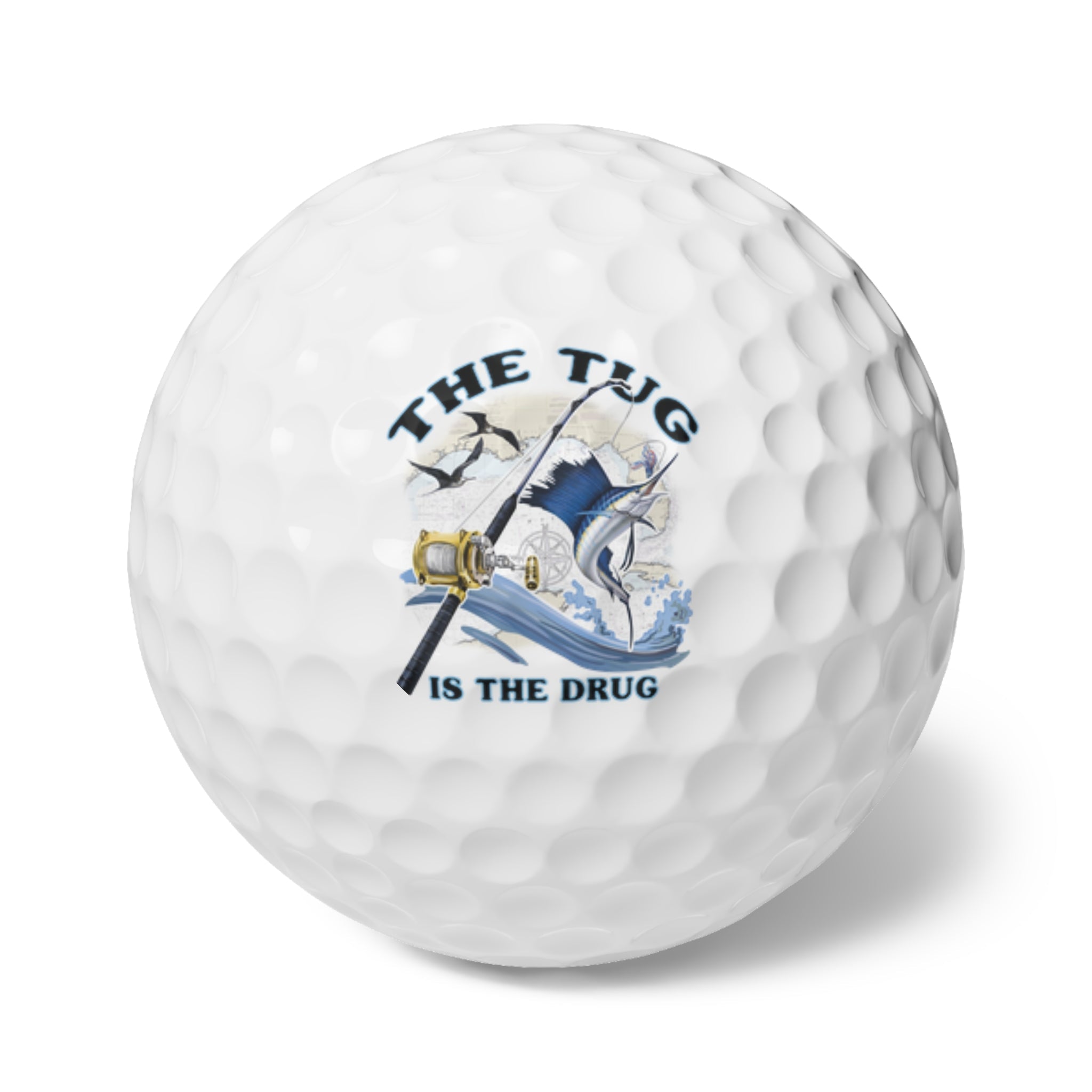 Golf Balls Set - 6pcs with 'The Tug is the Drug™' Design - Get Tight Gear