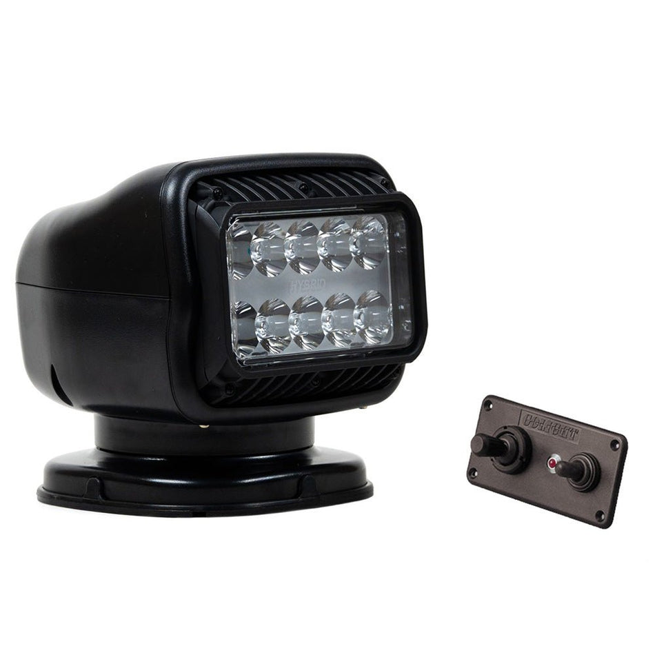 Golight GT Series LED Hybrid Light Permanent Mount w/Handheld Wireless Remote - 12V - Black - Get Tight Gear