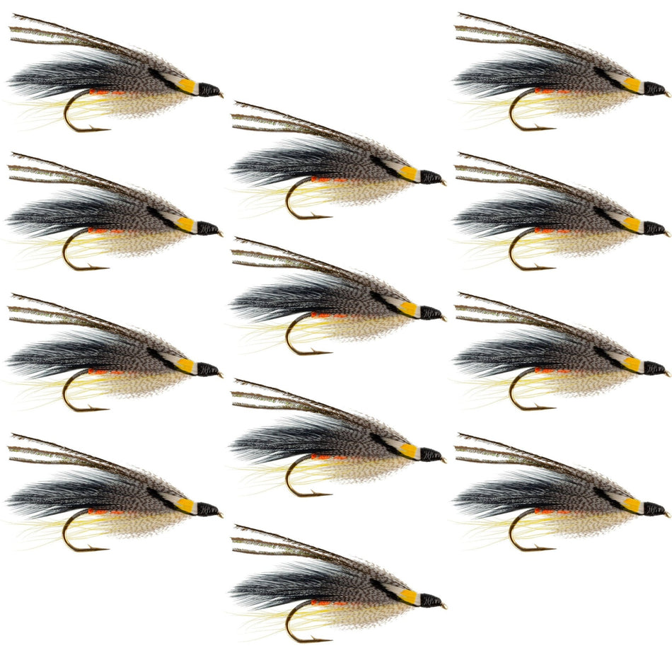 Gray Ghost Classic Streamer Flies - Set of 12 - Hook Size 4 - Get Tight Gear