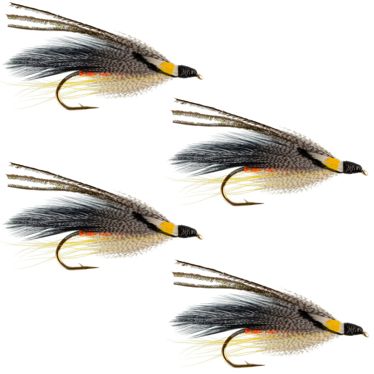 Gray Ghost Classic Streamer Flies - Set of 4 - Hook Size 4 - Get Tight Gear