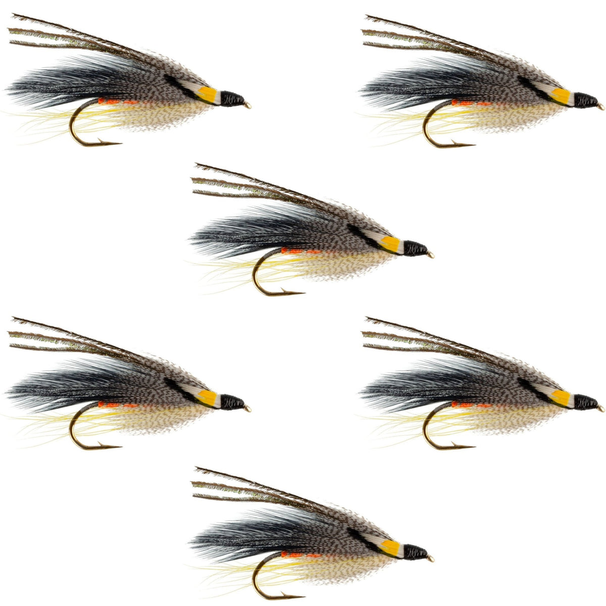 Gray Ghost Classic Streamer Flies - Set of 6 - Hook Size 4 - Get Tight Gear