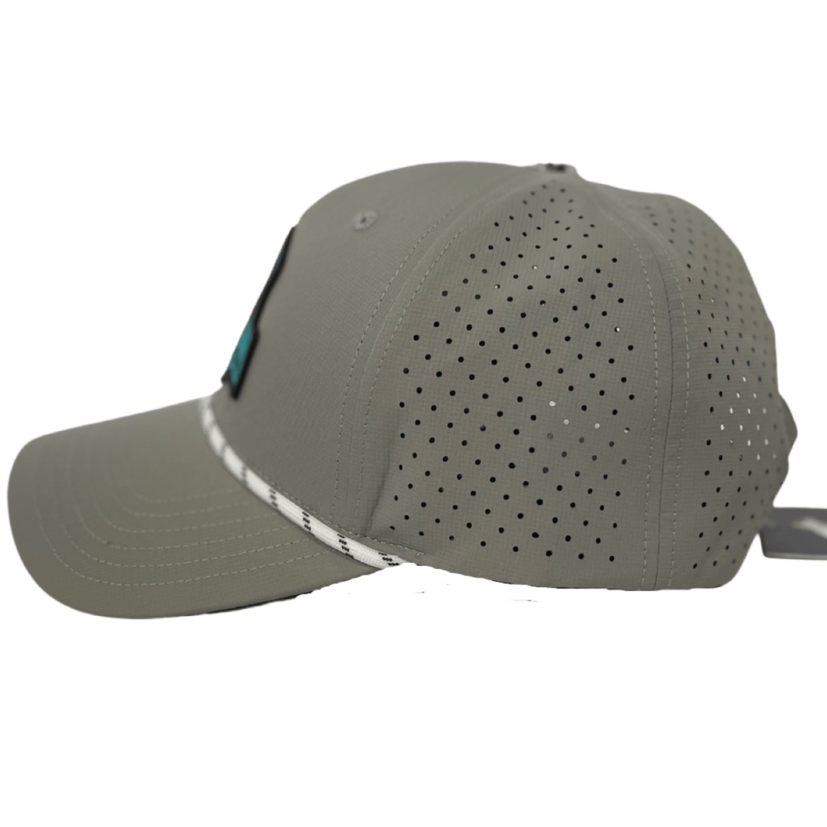 Grey Turquoise PVC Performance Snapback Hat - Get Tight Gear