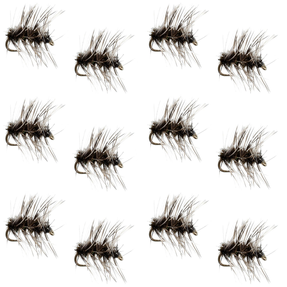 Griffiths Gnat Midge Trout Dry Fly Fishing Flies - 1 Dozen Flies Size 18 - Get Tight Gear