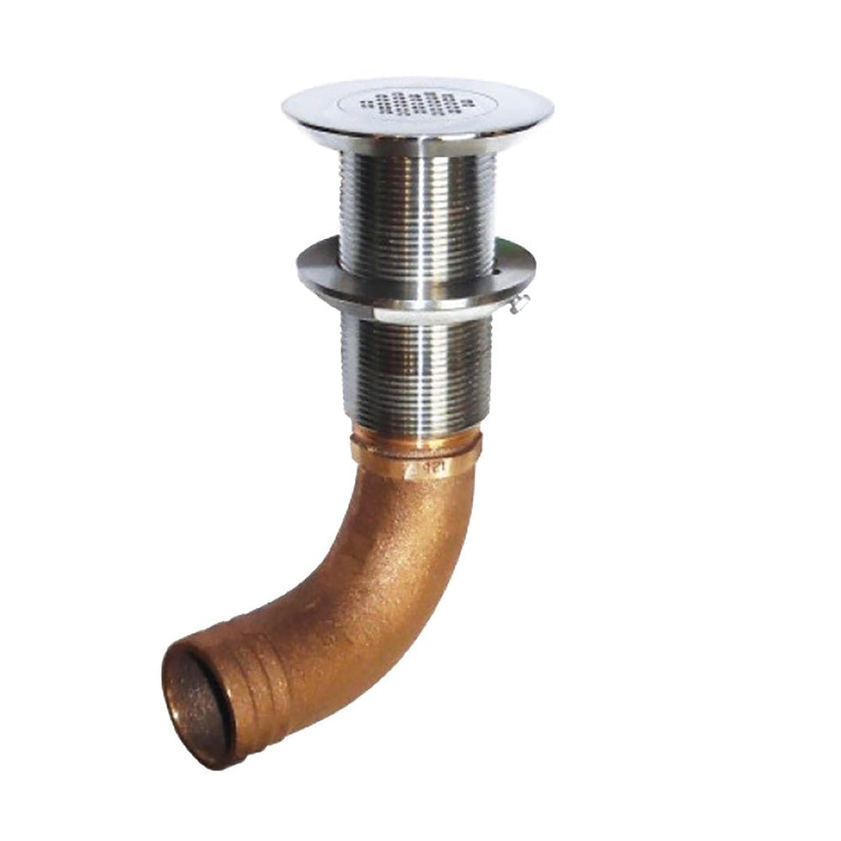 GROCO 1 - 1/2" Hose Barb Stainless Straight Deck Drain - Get Tight Gear