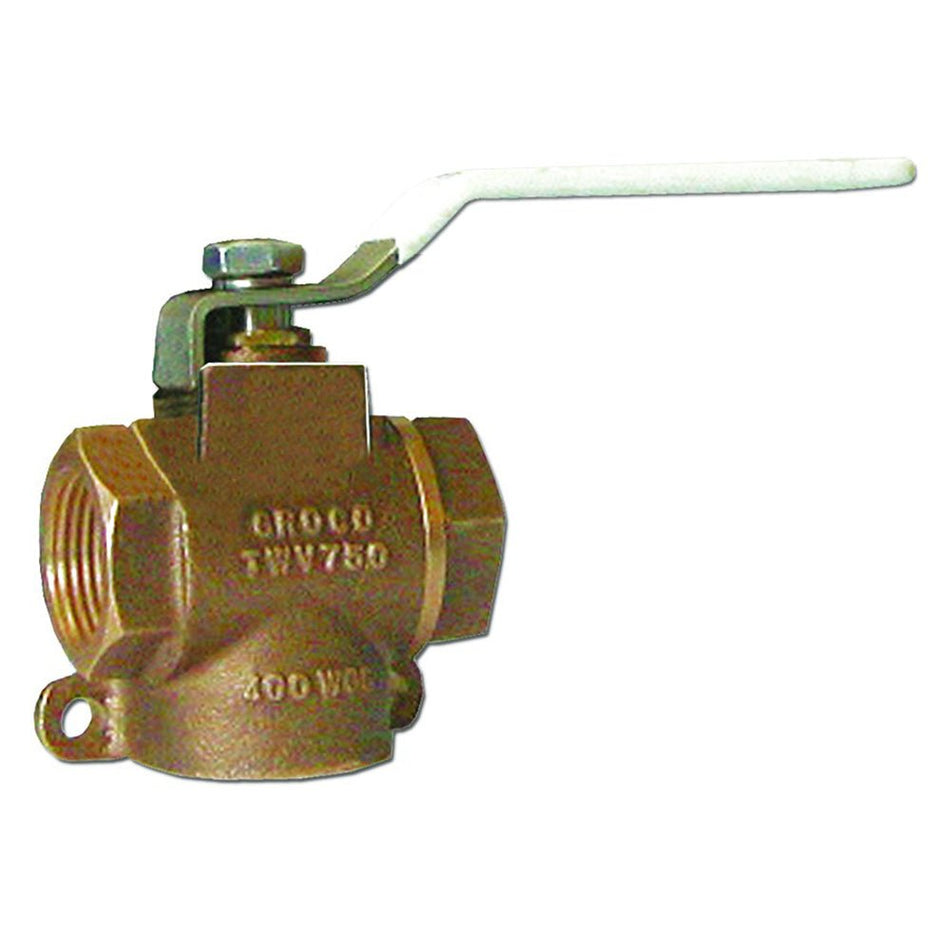 GROCO 1 - 1/2" NPT Bronze 3 - Way Valve - Get Tight Gear