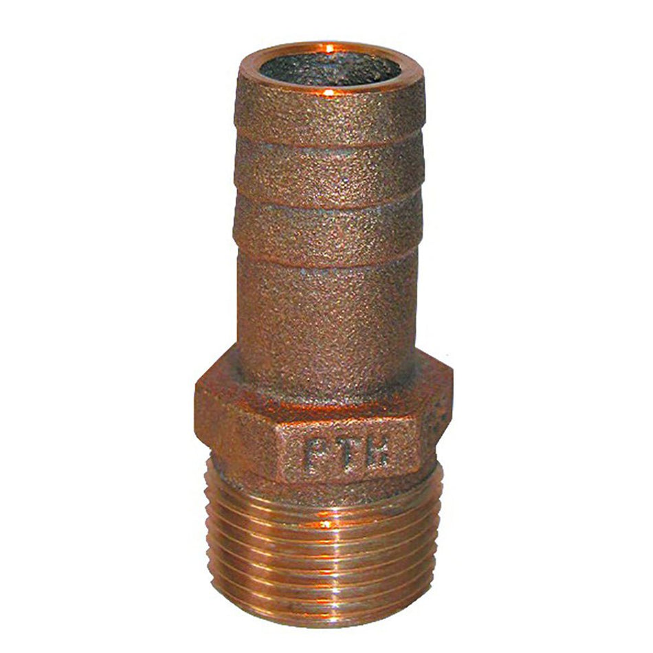 GROCO 1 - 1/2" NPT x 1 - 1/2" ID Bronze Pipe to Hose Straight Fitting - Get Tight Gear