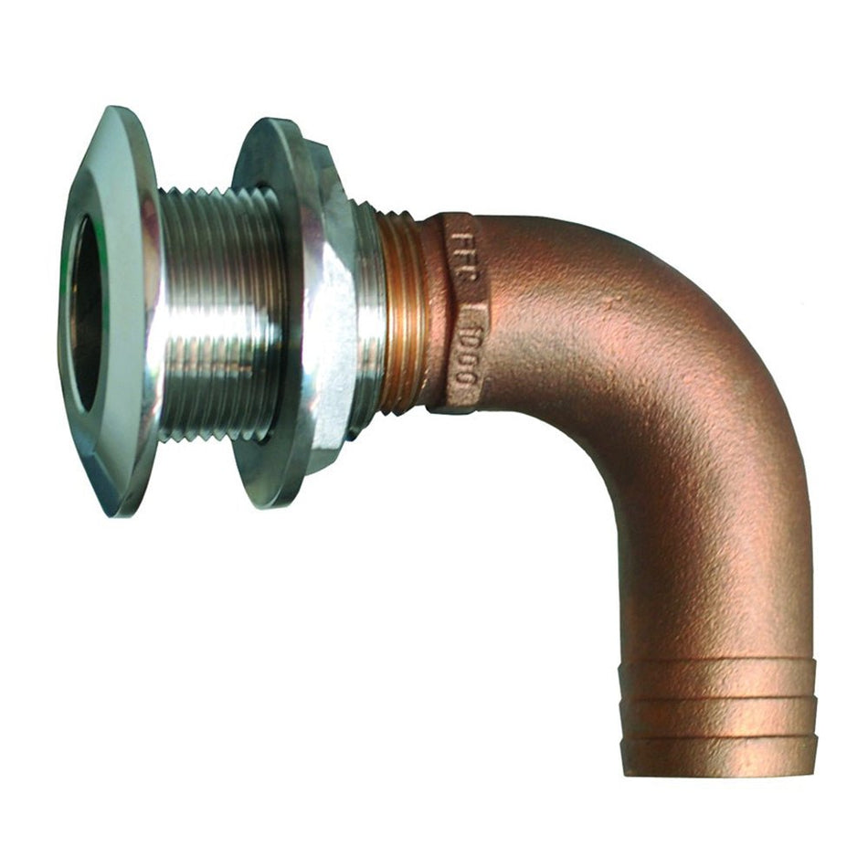 GROCO 1" 90 Degree Hose Thru - Hull Fitting - Get Tight Gear