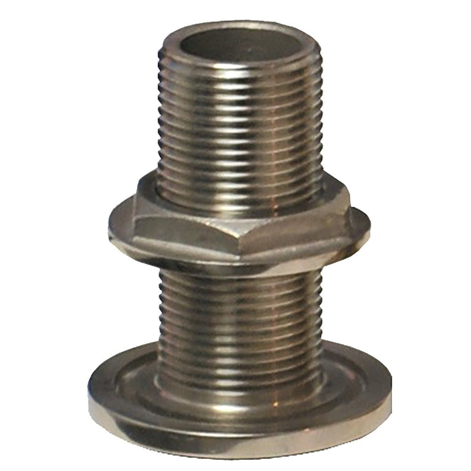 GROCO 1" NPS NPT Combo Stainless Steel Thru - Hull Fitting w/Nut - Get Tight Gear