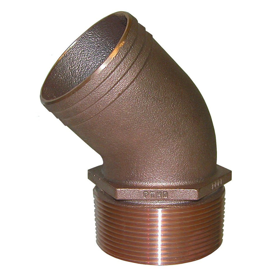 GROCO 1" NPT Bronze 45 Degree Pipe to 1" Hose - Get Tight Gear