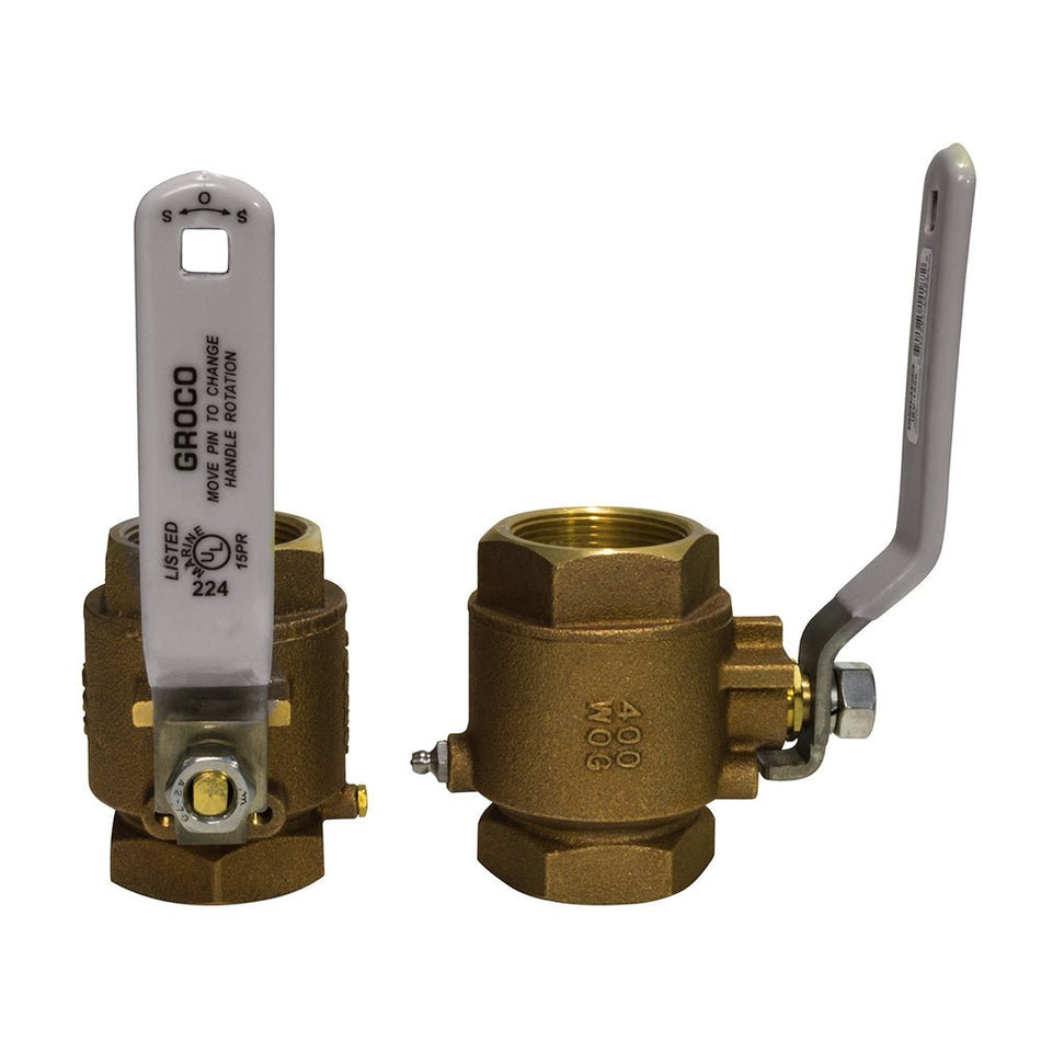 GROCO 1" NPT Bronze In - Line Ball Valve - Get Tight Gear