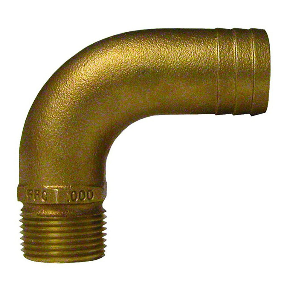 GROCO 1" NPT x 1 - 1/4" ID Bronze Full Flow 90 Elbow Pipe to Hose Fitting - Get Tight Gear