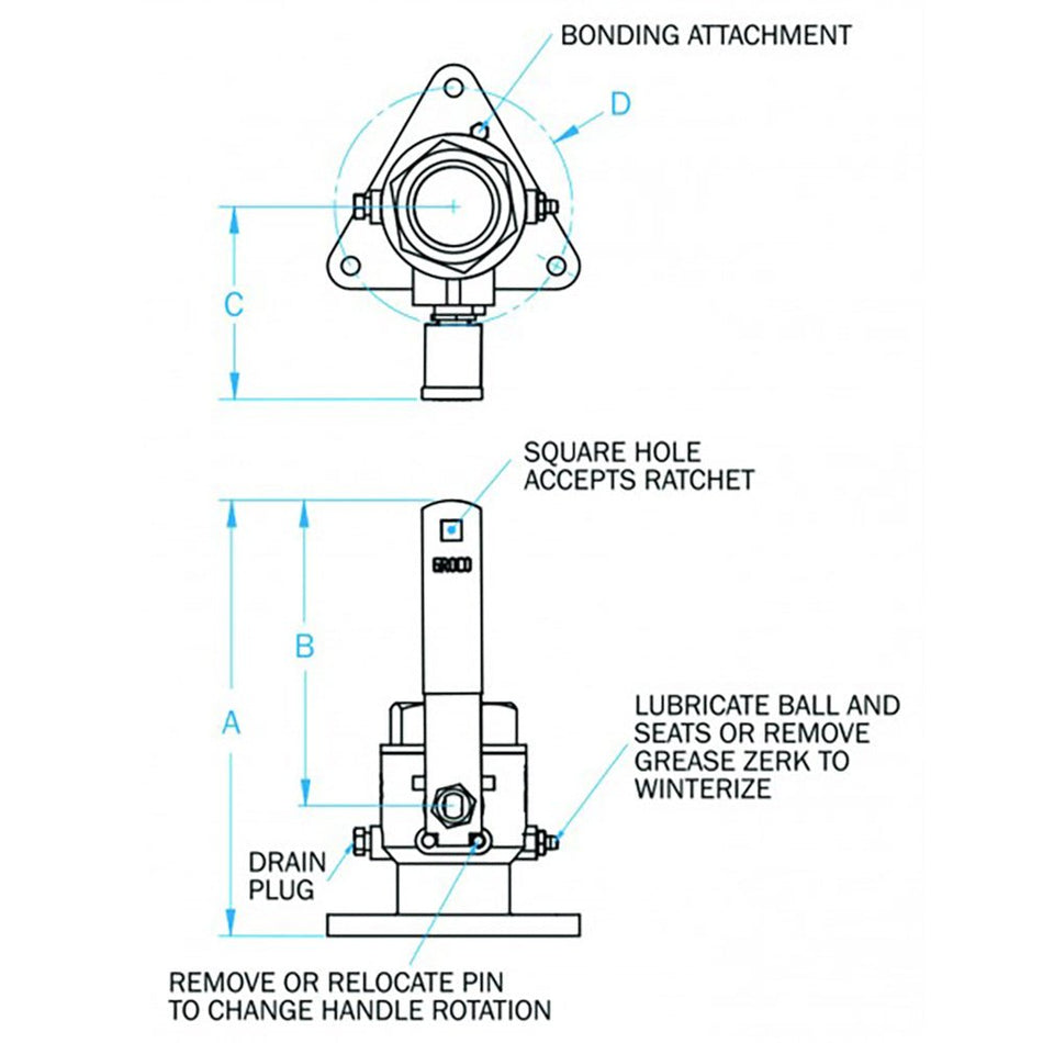 GROCO 2 - 1/2" Bronze Tri - Flanged Ball Valve/Seacock - Get Tight Gear