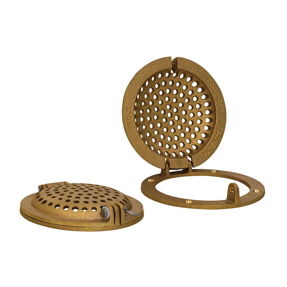 GROCO Bronze Round Hull Strainer w/Access Door f/Up To 2" Thru - Hull - Get Tight Gear