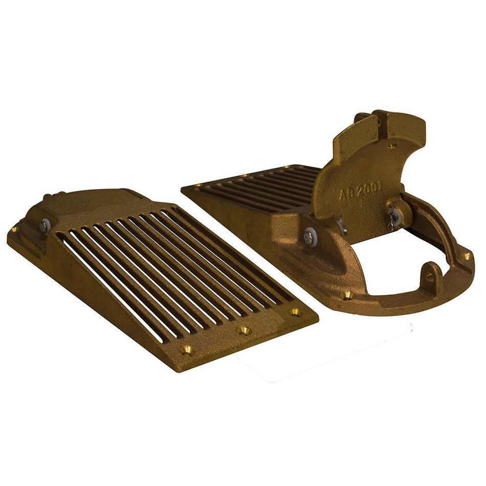 GROCO Bronze Slotted Hull Scoop Strainer w/Access Door f/Up to 1 - 1/4" Thru Hull - Get Tight Gear
