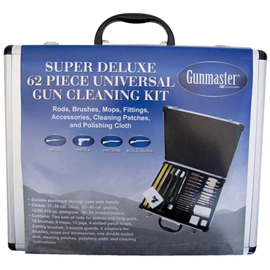 Gunmaster Super Deluxe Universal Gun Cleaning Kit Aluminum Case 62 pc. - Get Tight Gear
