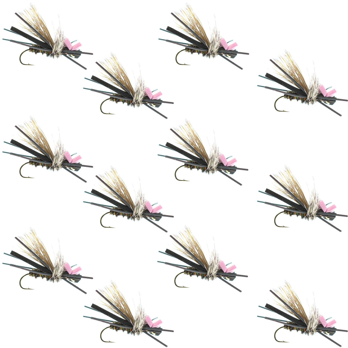 Gypsy King Hopper Foam Body Grasshopper Fly - 1 Dozen Flies Hook Size 10 - Get Tight Gear