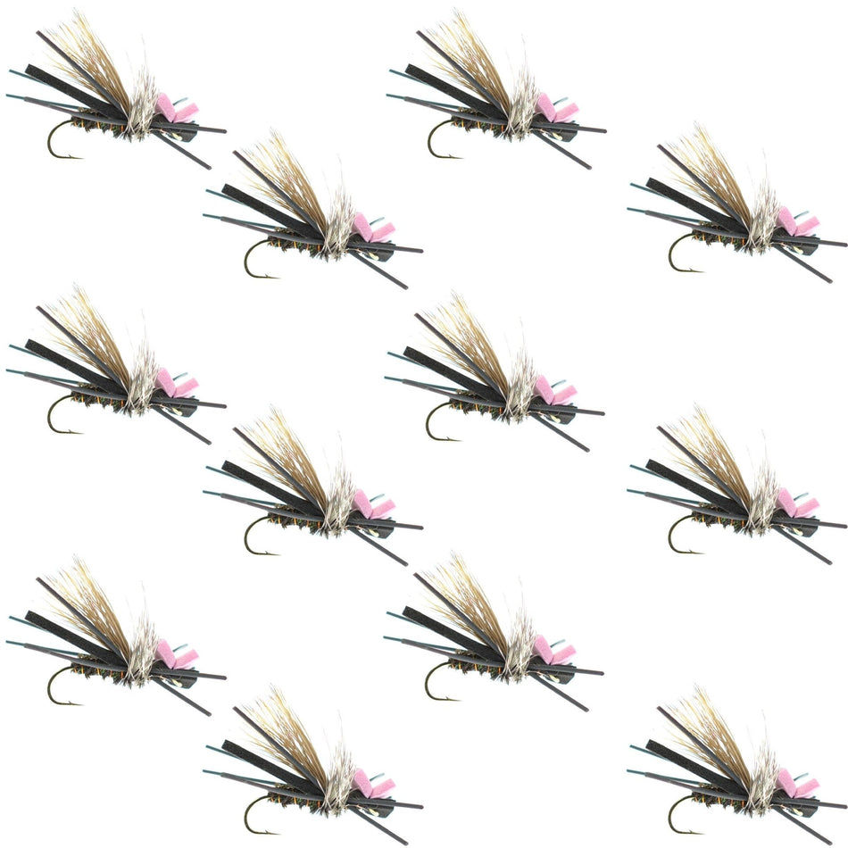 Gypsy King Hopper Foam Body Grasshopper Fly - 1 Dozen Flies Hook Size 10 - Get Tight Gear
