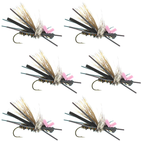Gypsy King Hopper Foam Body Grasshopper Fly - 6 Flies Hook Size 10 - Get Tight Gear